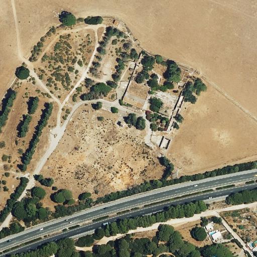 Vista aérea de Antigua Casa Cuna, lugar abandonado en Puerto Real (Cádiz)