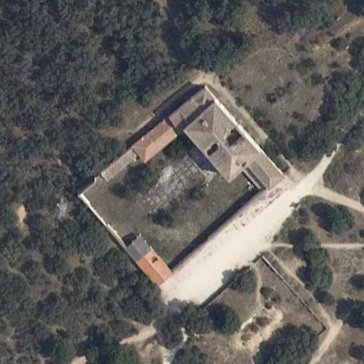 Vista aérea de Colegio de los Escoceses, lugar abandonado en Boecillo (Valladolid)