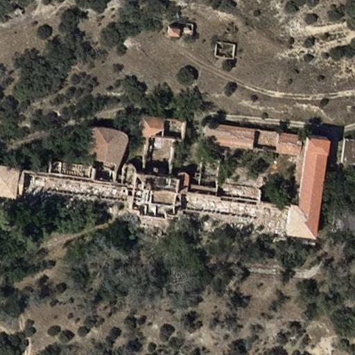 Vista aérea de Sanatorio Antituberculoso General Varela, lugar abandonado en Quintana del Puente (Palencia)